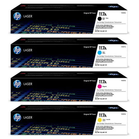 HP 117a Laser Toner Set 4 Pack + 1 Paper Reem Free HP