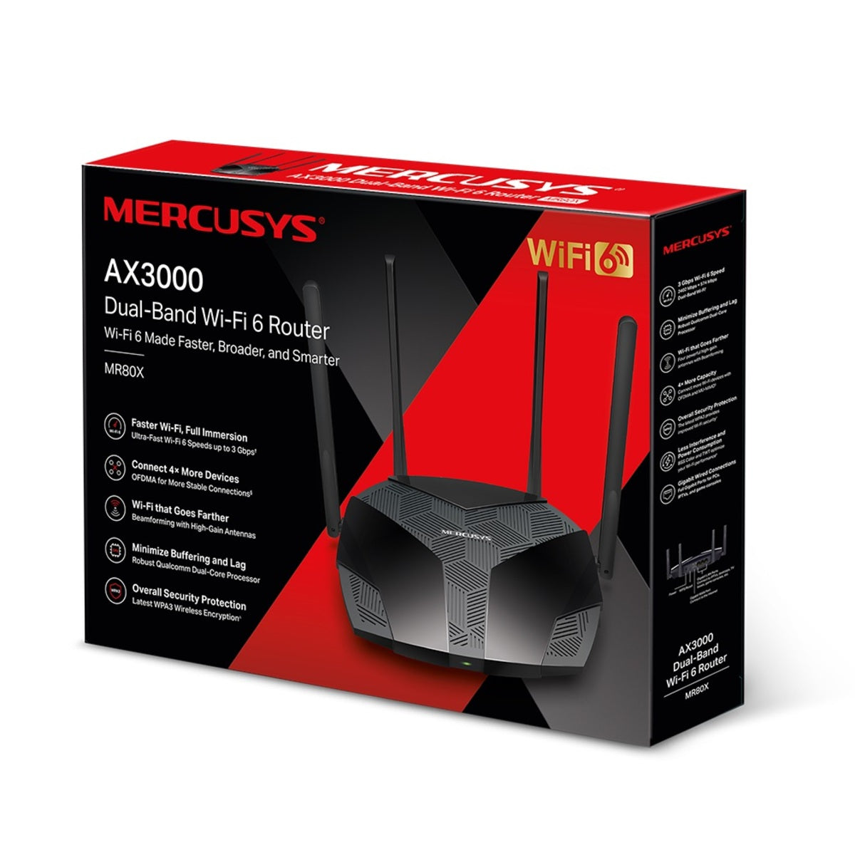 Mercusys MR80X AX3000 Dual-Band Wi-Fi 6 Router Mercusys