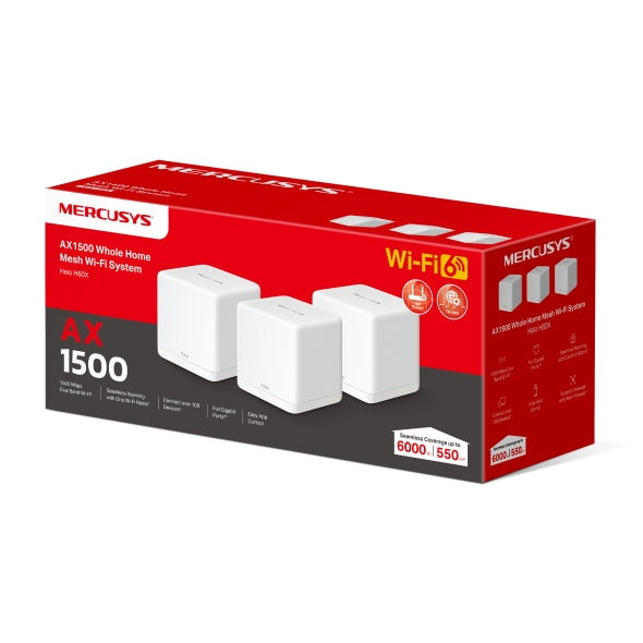 Mercusys Halo H60X AX1500 Whole Home Mesh WiFi 6 System Pack of 3 Mercusys