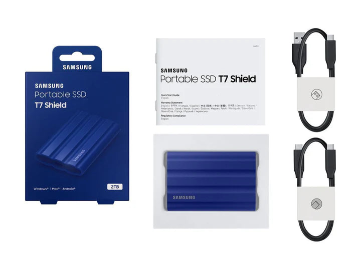 SAMSUNG 2TB External SSD T7 Portable Shield Blue MU-PE2T0R Samsung