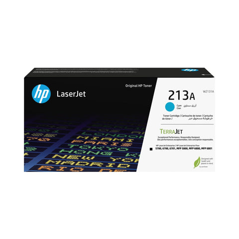 HP 213A Cyan Original LaserJet Toner Cartridge (W2131A) HP