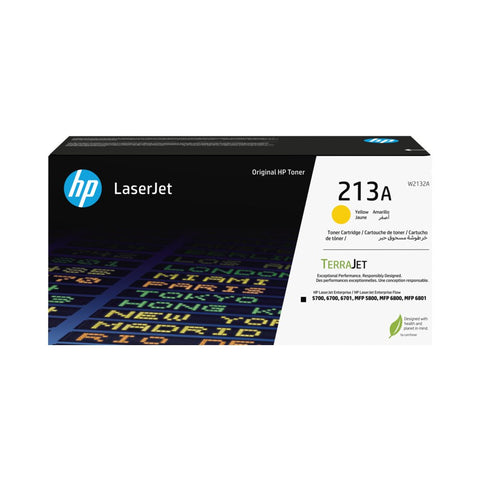 HP 213A Yellow Original LaserJet Toner Cartridge (W2132A) HP