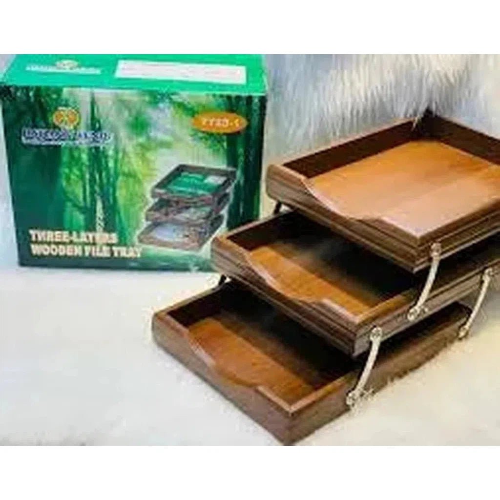 3 Layers Wooden File Tray (7713) ColorWaves