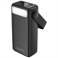 30000mAh Lara Power Bank Built-in Cables Porodo Fast Charge - Black Porodo