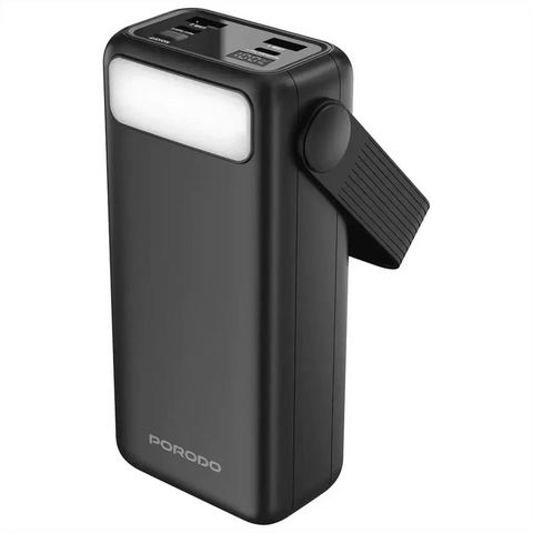 30000mAh Lara Power Bank Built-in Cables Porodo Fast Charge - Black Porodo