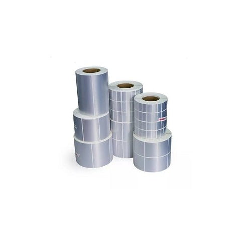 Silver Polyester Labels 38X25MM ColorWaves
