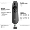 Logitech R500s Presentation Remote - Bluetooth / Graphite Logitech