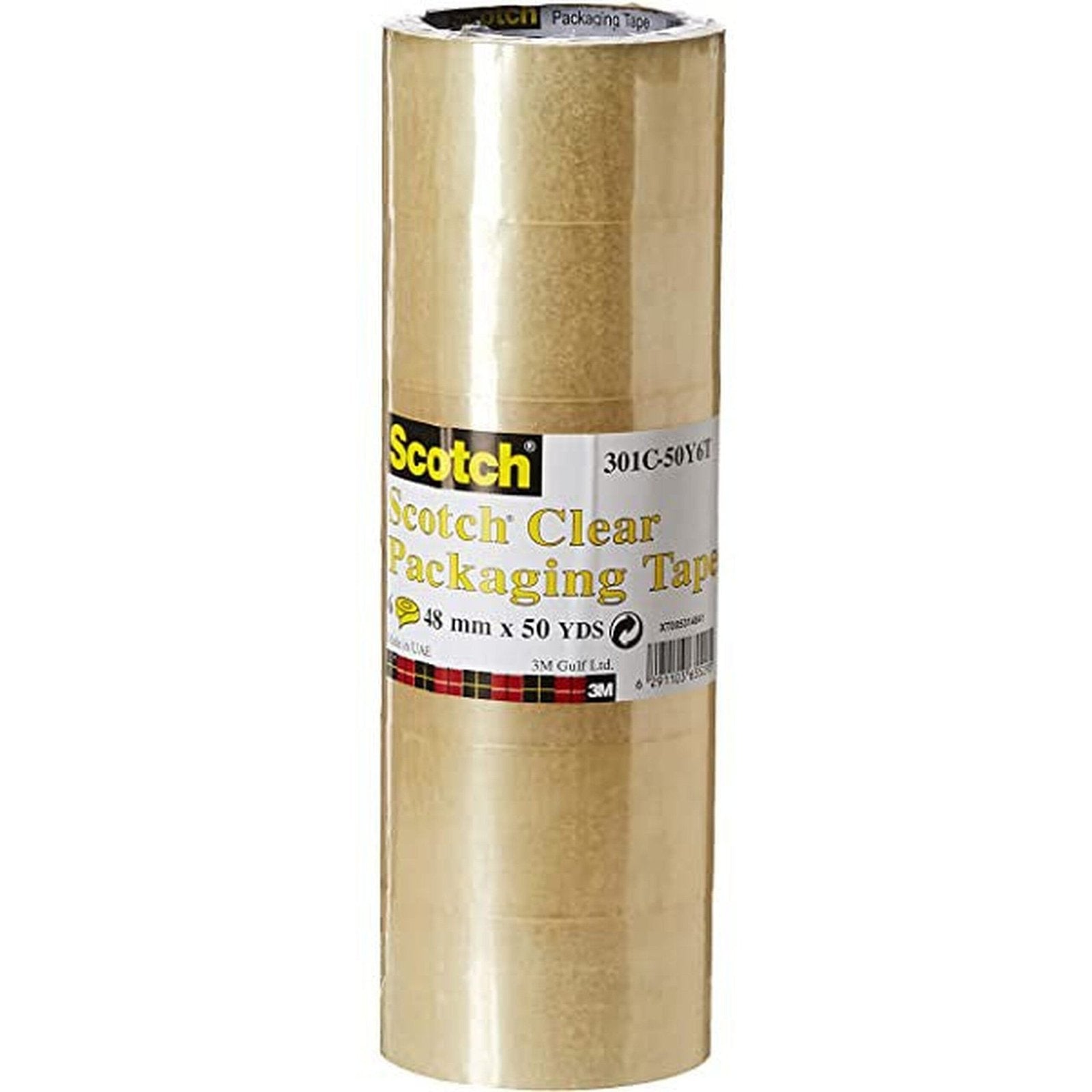 3M Scotch Clear Packaging Tape - 301C-50Y6T, In X 50 Yds 3M
