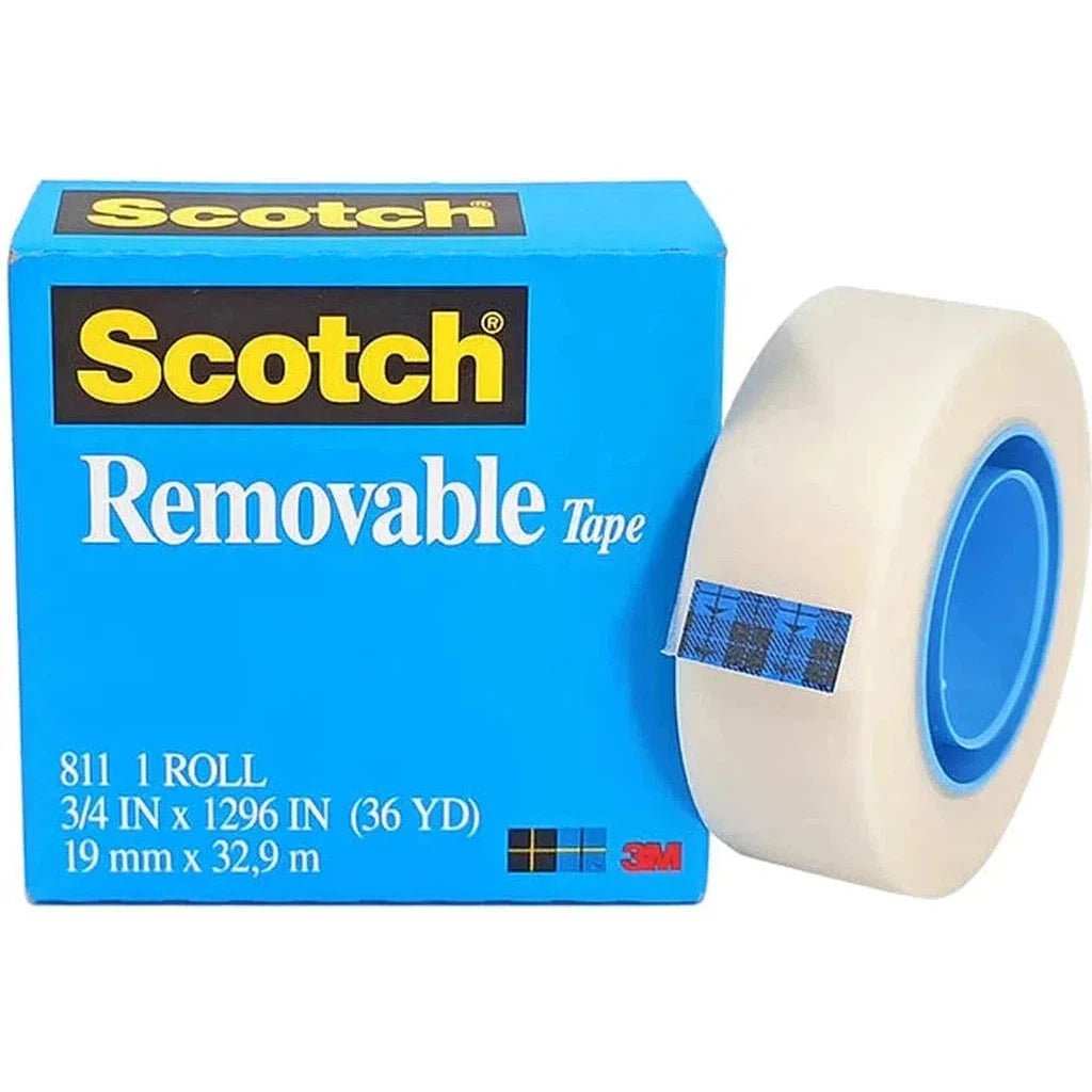 3M Scotch Magic 811 Removable Tape, 3/4" X 1296", Clear 3M