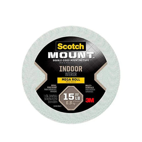 3M Scotch Mount Indoor Double-Sided Mounting Tape Mega Roll 110H-Long-DC, 1/2 in x 75 in 3M