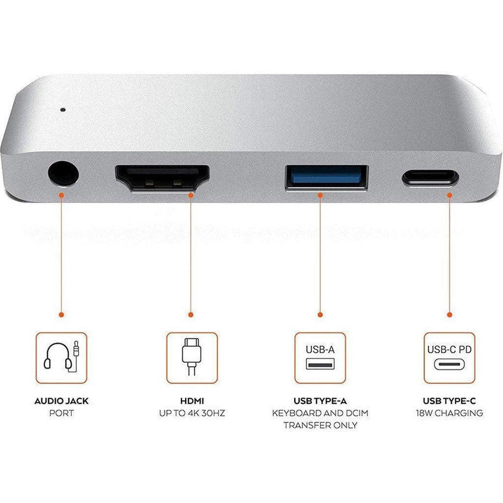 4 In 1 Usb Type C To Hdmi Hub For Ipad Pro - Silver ColorWaves