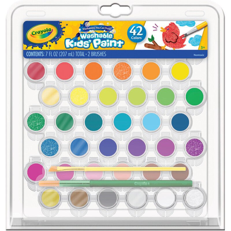 42 CT WASHABLE PAINT POTS SET ColorWaves
