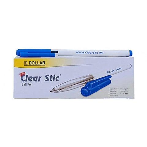 Dollar Clear Stick Ball Pen 10 Pcs ColorWaves
