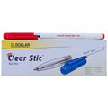 Dollar Clear Stick Ball Pen 10 Pcs ColorWaves