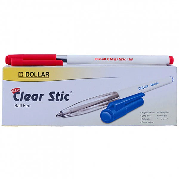 Dollar Clear Stick Ball Pen 10 Pcs ColorWaves