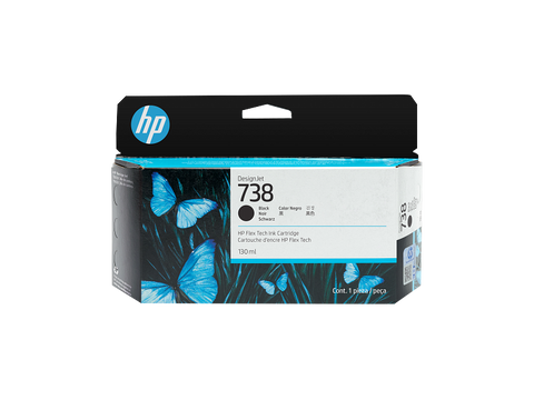 HP 738 130-ml Black DesignJet Ink Cartridge (498N4A) HP