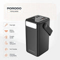 50,000mAh Power Bank Porodo Lara with Integrated Cables & Flashlight - Black Porodo