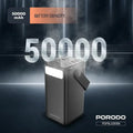 50,000mAh Power Bank Porodo Lara with Integrated Cables & Flashlight - Black Porodo