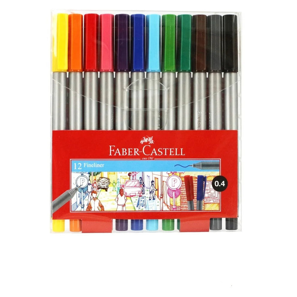 Faber Castell 12 Grip Fineliner Pens ColorWaves