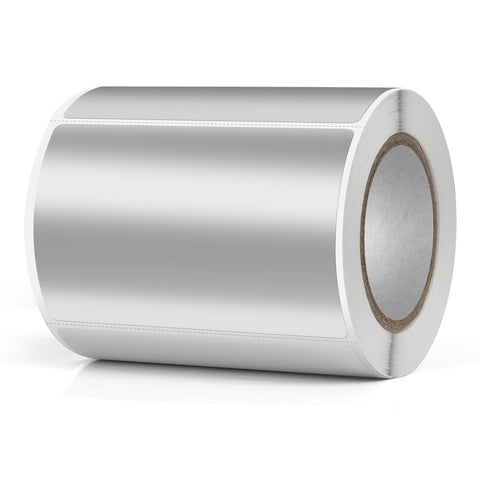 Silver Polyester Labels 75Mm X 50Mm ColorWaves