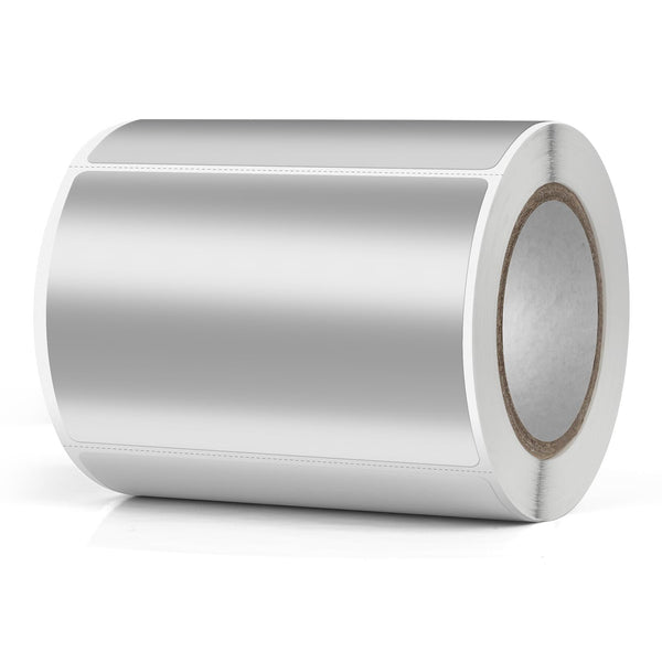 Silver Polyester Labels 75Mm X 50Mm