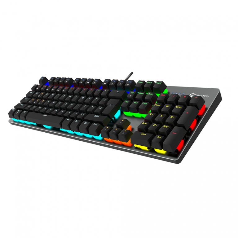 MeeTion MK007 Pro Hot Swap Mechanical Gaming RGB Keyboard, Blue Switch – Arabic/English Meetion