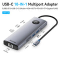 Jasoz H113 USB-C Hub To HDMI VGA Audio RJ45 Card Reader USB3.0 PD100W Type-C 10in1 Multi-port Convertor Adapter Jasoz