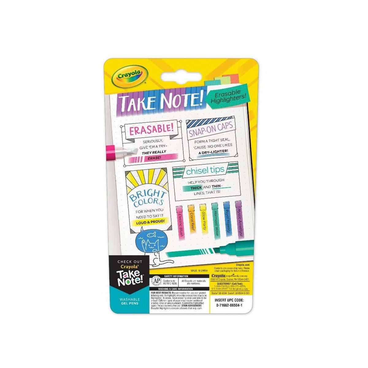 6CT.TAKE NOTE ERASABLE HIGHLIGHTERS ColorWaves