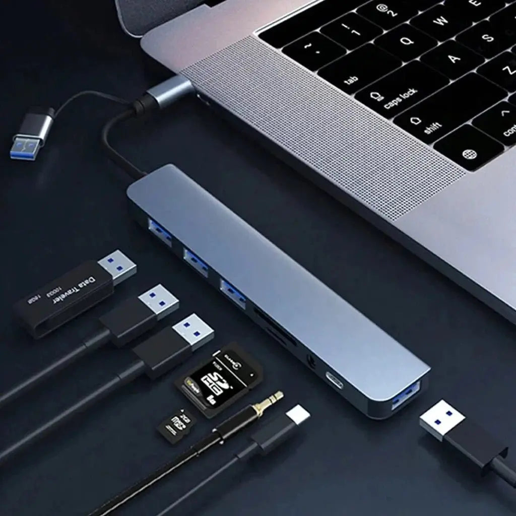 8-in-1 USB-C Hub: Expand Device Connectivity, Compatible with Various Devices ColorWaves