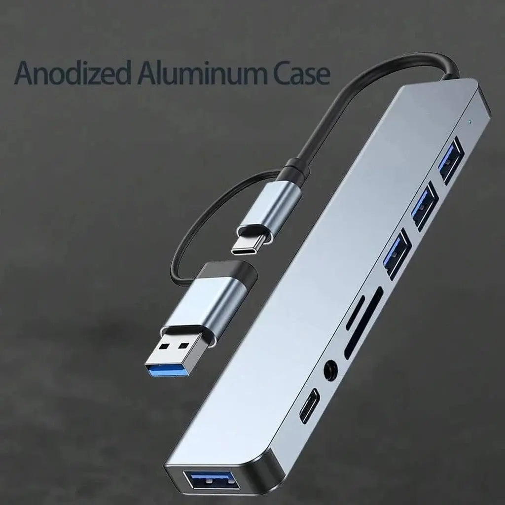 8-in-1 USB-C Hub: Expand Device Connectivity, Compatible with Various Devices ColorWaves