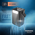 80000mAh Lara Power Bank Built-in Cables Porodo Fast Charge - Black Porodo