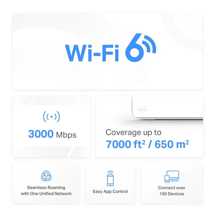 Mercusys AX3000 Whole Home Mesh Wi-Fi 6 System with PoE (Pack of 3) Mercusys