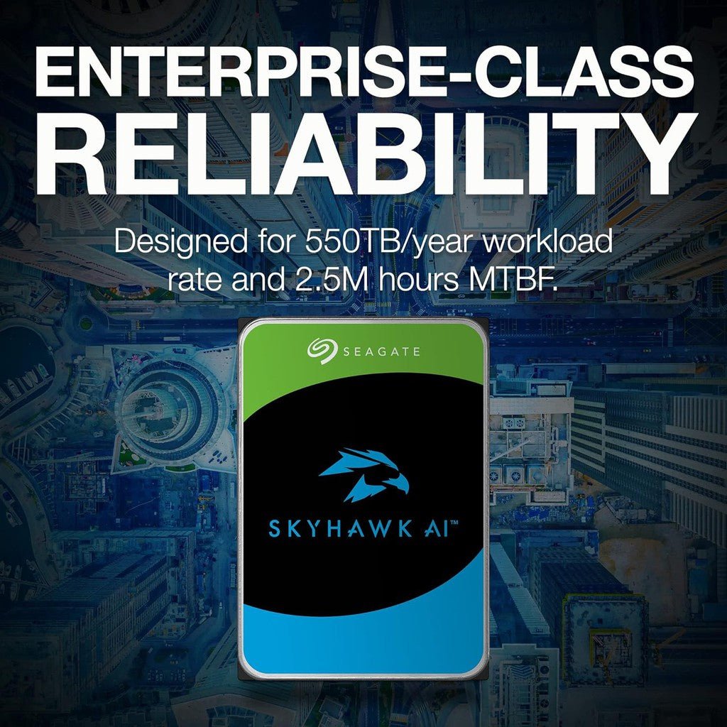 Seagate Skyhawk AI 10 TB Video Internal Hard Drive HDD (ST10000VE001) ColorWaves