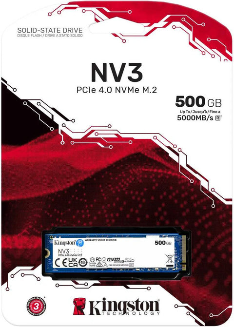 Kingston NV3 500GB NVMe SSD Gen4 Upto 5000Mb/s-SNV3S/500G Kingston