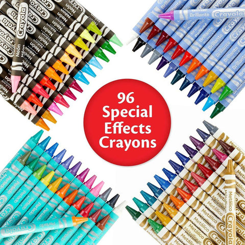 96 ct. Special Effects Crayons Neon, Metallic, Pearlescent & Glitter Crayons, ColorWaves