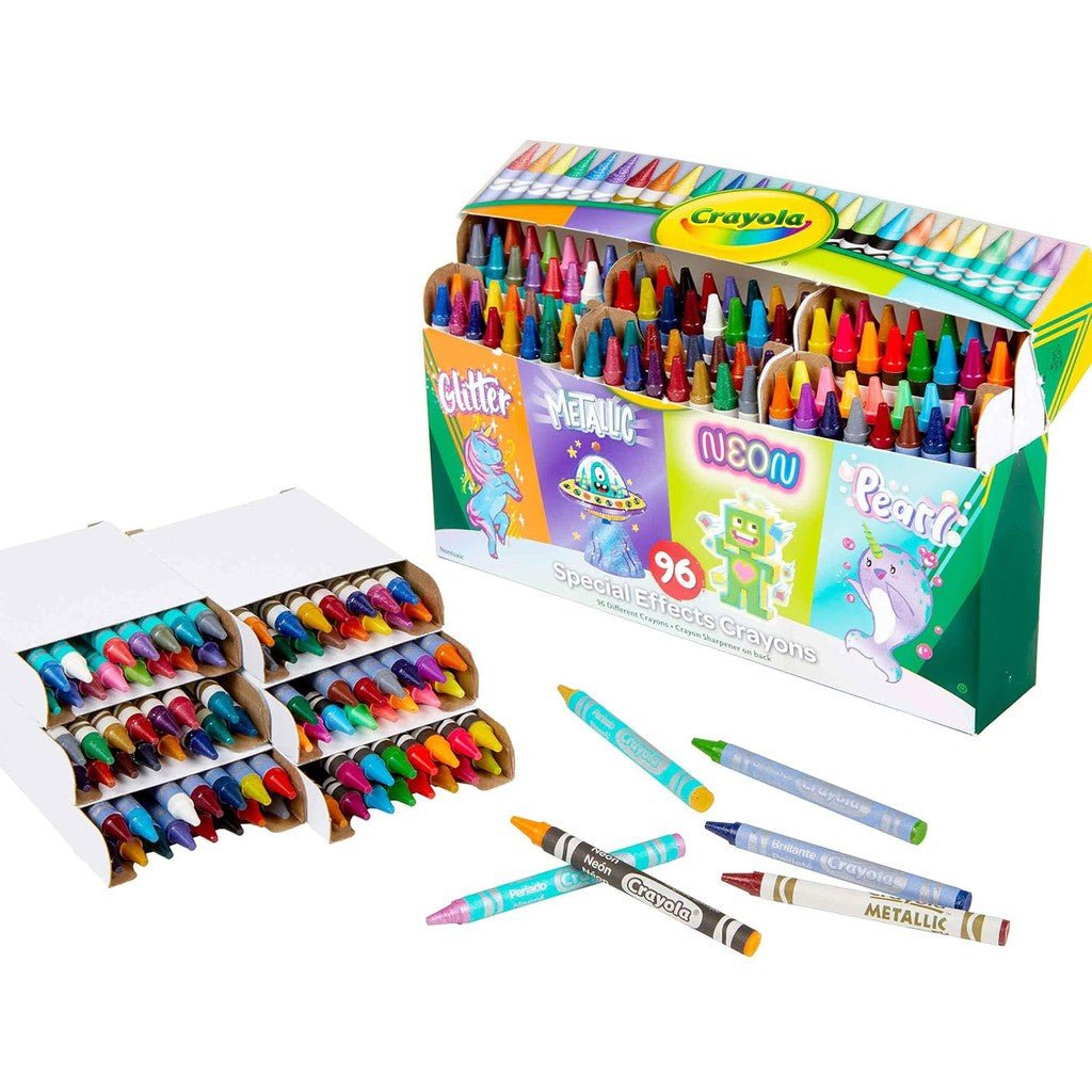 96 ct. Special Effects Crayons Neon, Metallic, Pearlescent & Glitter Crayons, ColorWaves