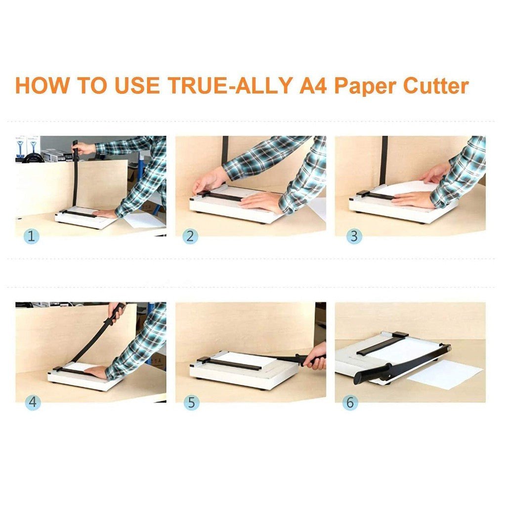 Atlas A4 Size Metal Base Paper Cutter With Handle ColorWaves