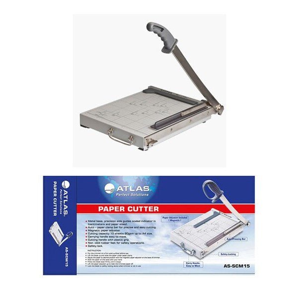 Atlas A4 Size Metal Base Paper Cutter With Handle ColorWaves