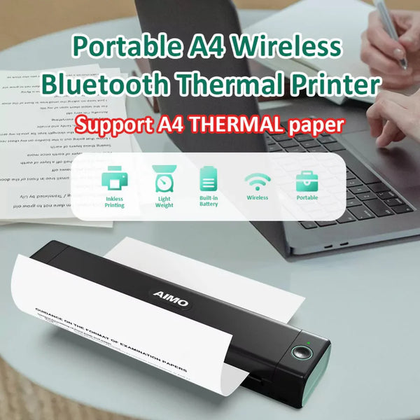 AIMO M08F A4 Mobile Printer – Wireless Portable Thermal Printer