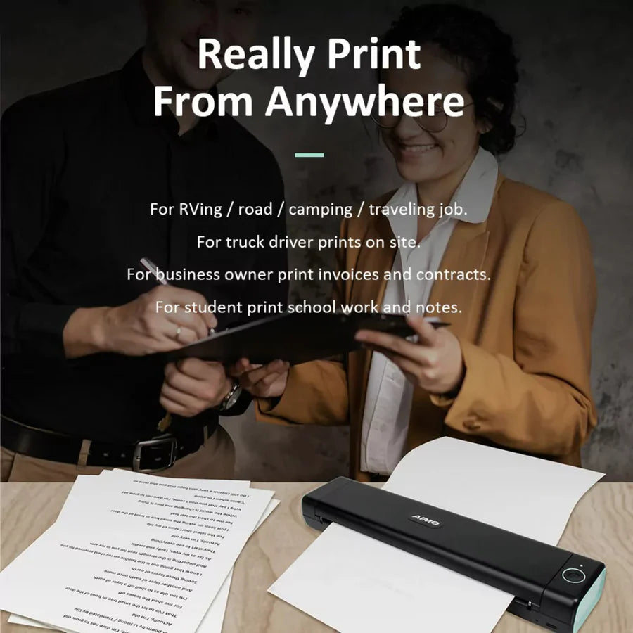 AIMO M08F A4 Mobile Printer – Wireless Portable Thermal Printer Aimo