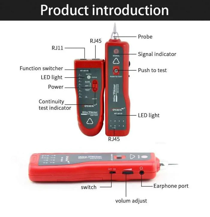 APKR Cable Break Finder Tester RJ45 ، RJ11 | YW-801B Kuwes