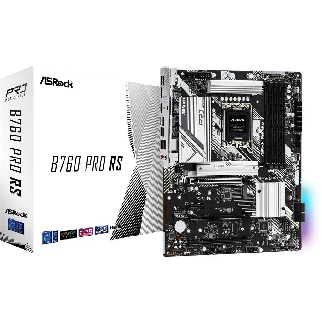 ASRock B760 Pro RS LGA 1700 DDR5 ATX Motherboard ColorWaves