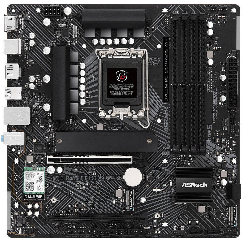 ASRock B760M PG Lightning D5 MATX WIFI Intel LGA 1700 Motherboard ColorWaves
