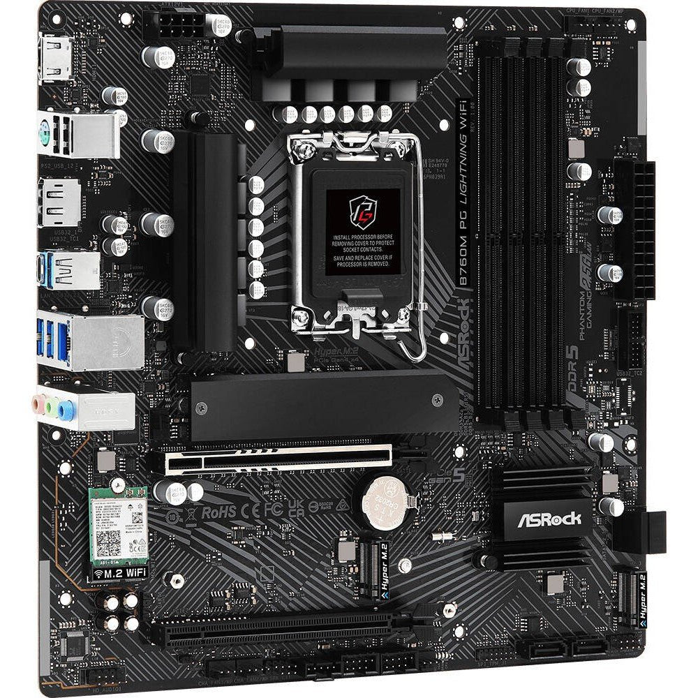 ASRock B760M PG Lightning D5 MATX WIFI Intel LGA 1700 Motherboard ColorWaves