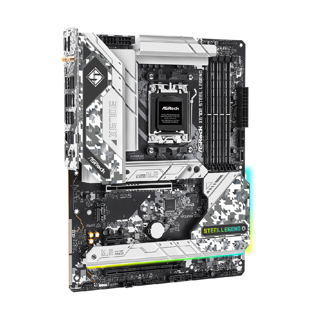 ASRock X670E Steel Legend AMD AM5 EATX AMD AM5 Motherboard ColorWaves