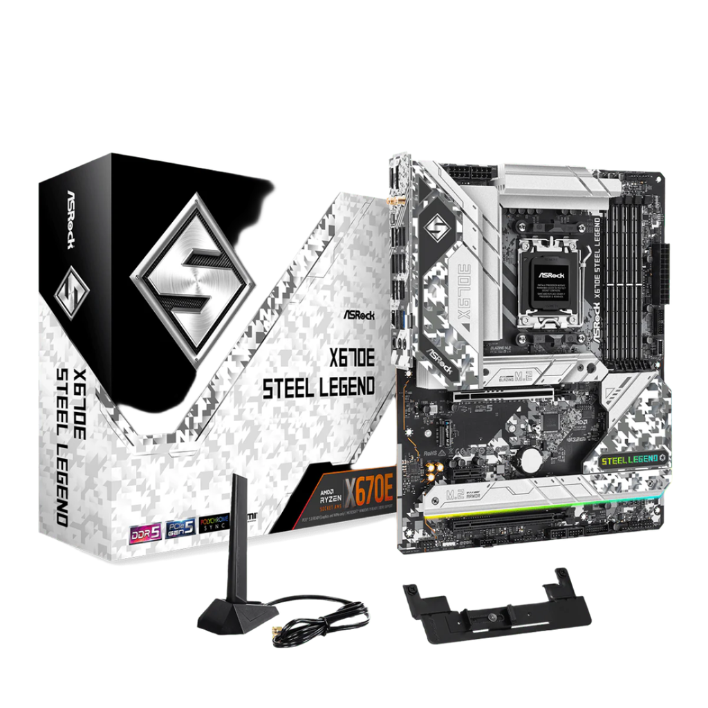 ASRock X670E Steel Legend AMD AM5 EATX AMD AM5 Motherboard ColorWaves