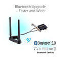 ASUS (PCE-AX58BT) AX3000 Dual Band PCI-E Wi-Fi 6 Adapter with 2 External Antennas - 5GHz (2402 Mbps) / PCI-E ColorWaves