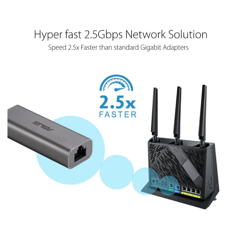 ASUS (USB-C2500) Ethernet Adapter - USB 3.2 Gen1 Type-A / LAN ColorWaves