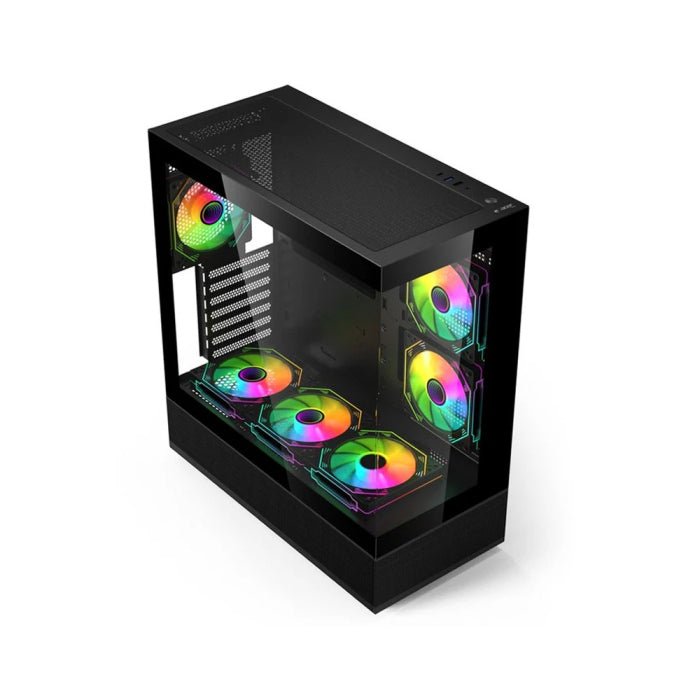 Acer V930B Mid Tower Two Panel Front & Left Side Tempered Glass Case with 6 RGB Fans - Black ColorWaves