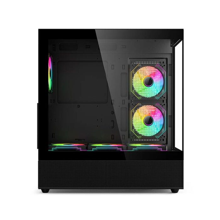 Acer V930B Mid Tower Two Panel Front & Left Side Tempered Glass Case with 6 RGB Fans - Black ColorWaves